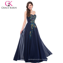 La venta al por mayor más el amor de la longitud del piso del tamaño Appliqued atractivo maduro más el vestido de noche del tamaño CL6168-5 #